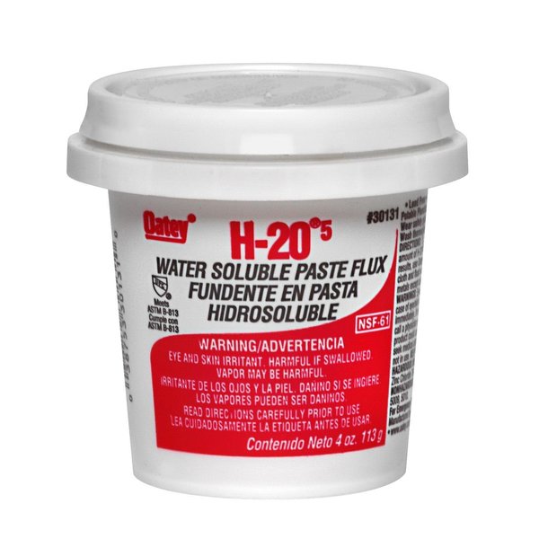 Oatey H-20 Series Water Soluble Flux, 16 oz, Paste, Light Yellow 30133